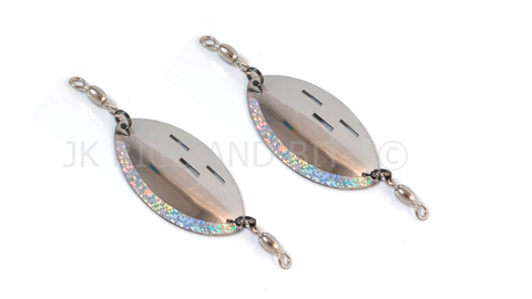 2 x Flounder Spoons- Metal Attractor Spoon for Plaice Turbot Flounder Rigs
