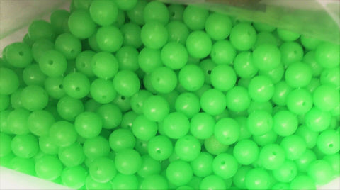 Uxcell 3mm Round Plastic Luminous Glow Fishing Beads Tackle Tool Green 200  Pieces 