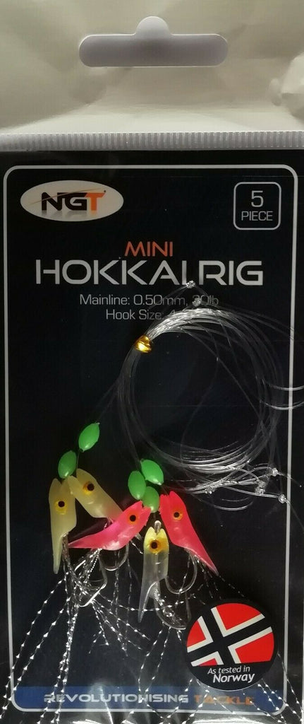 Mini Hokkai Shrimp Rig - 5 Hooks - For Mackerel Bass Cod
