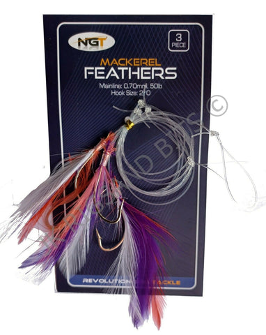 Mackerel Feathers - 4 Hook Rig - Size 2/0 Hooks