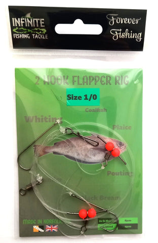 2 Hook Flapper Sea Fishing Paternsoter Rig Size 2/0