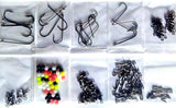 Sea Fishing Tackle Set  Make up to 25 Rigs Swivels Beads Bait Clips Hooks Crimps