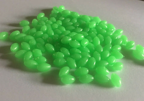 8mm x 5mm Lumi Beads Green Oval Luminous sea fishing rig beads 25 50 100 200 500
