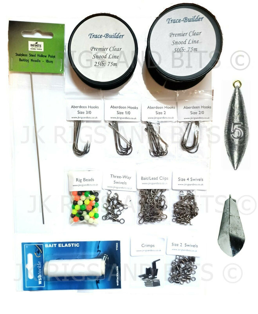 Sea Fishing Tackle Set with Weights Line Bait Elastic Needle Hooks Swi – JK  Rigs and Bits