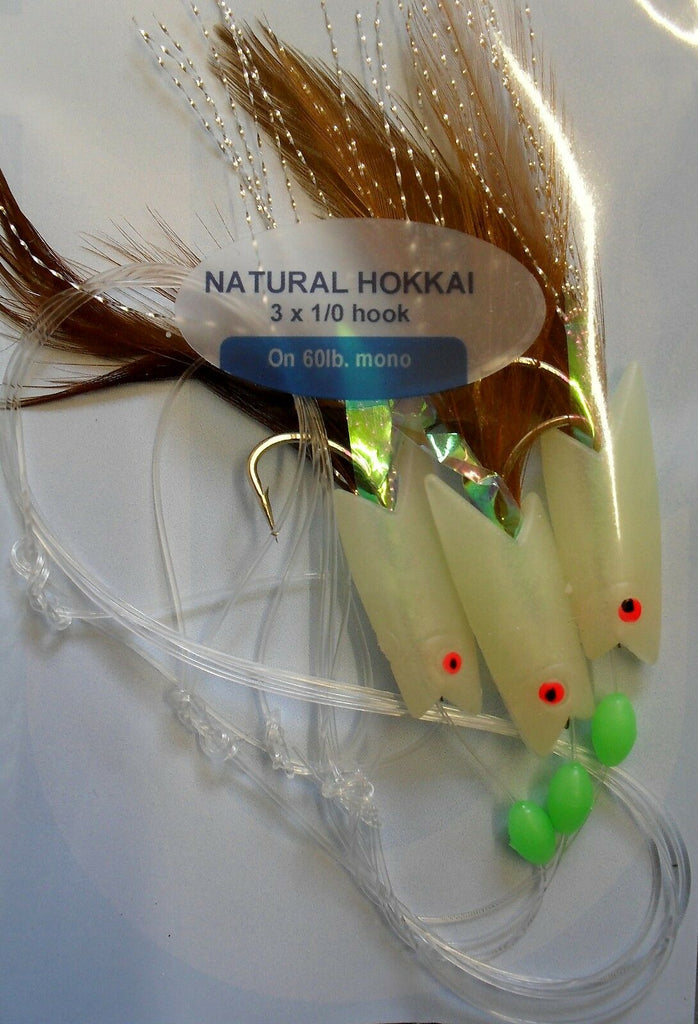 Mackerel Cod Bass natural hokkai feathers size 1/0 1st class free shipping