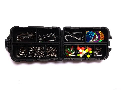 230 piece Boxed Sea Fishing Tackle Set with Hooks Swivels Crimps Beads Clips