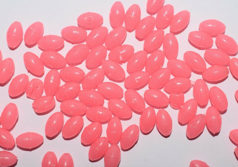 Pink Oval Lumi Beads 8 x 5mm